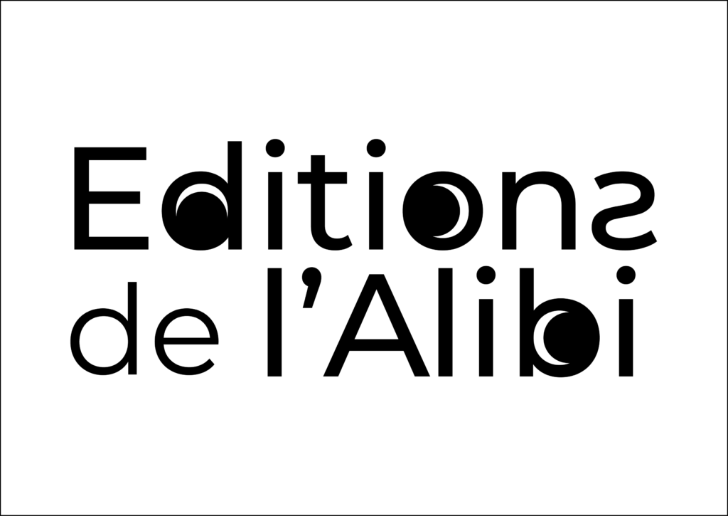 Déclinaison blanche du logo des Éditions de l'Alibi.