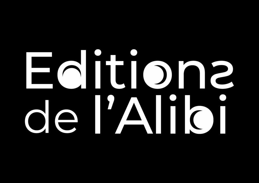 Logo des Éditions de l'Alibi en blanc sur fond noir.