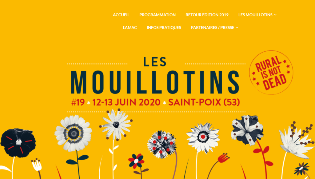 Capture d'écran de la page d'accueil du site internet des Mouillotins